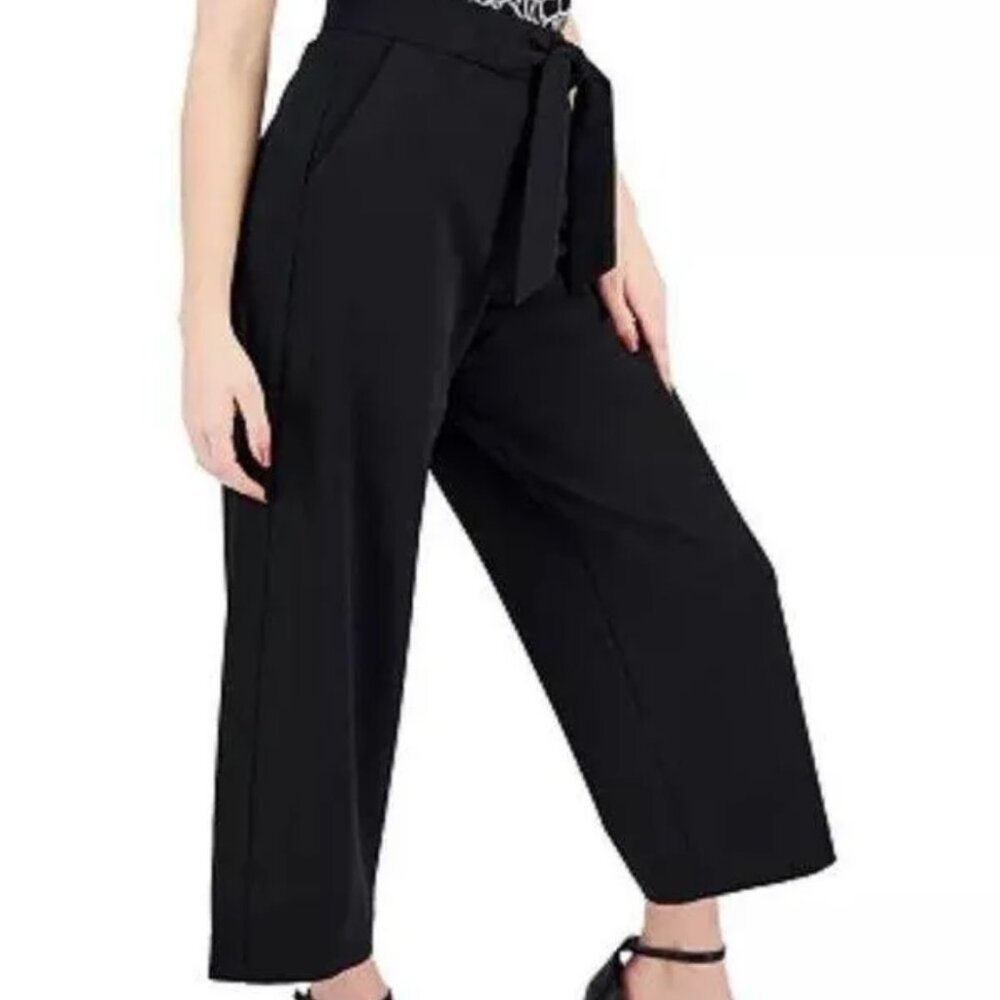 Calvin Klein Tie Front Pull on wide leg pants size M